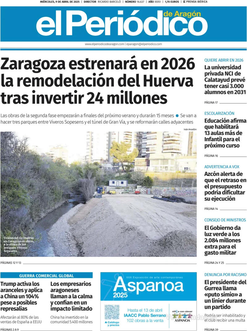Portada El Diario Montañés 2025-04-09