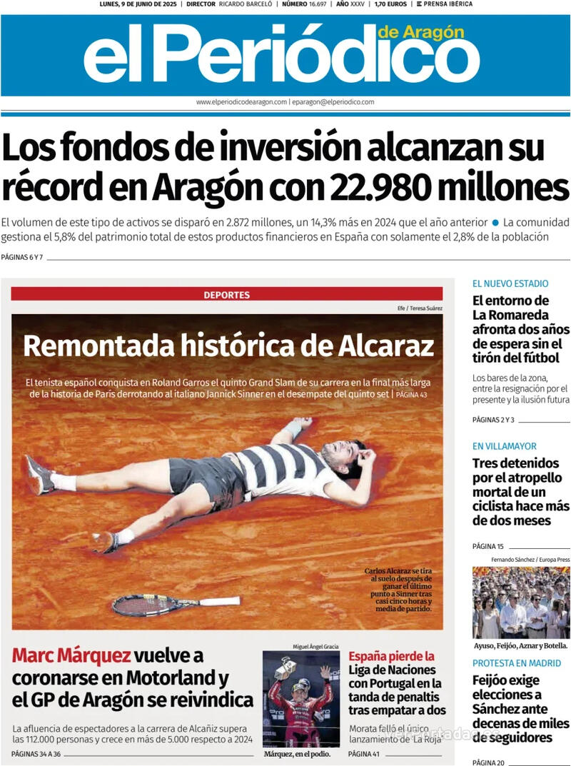 Portada El Diario Montañés 2025-06-09