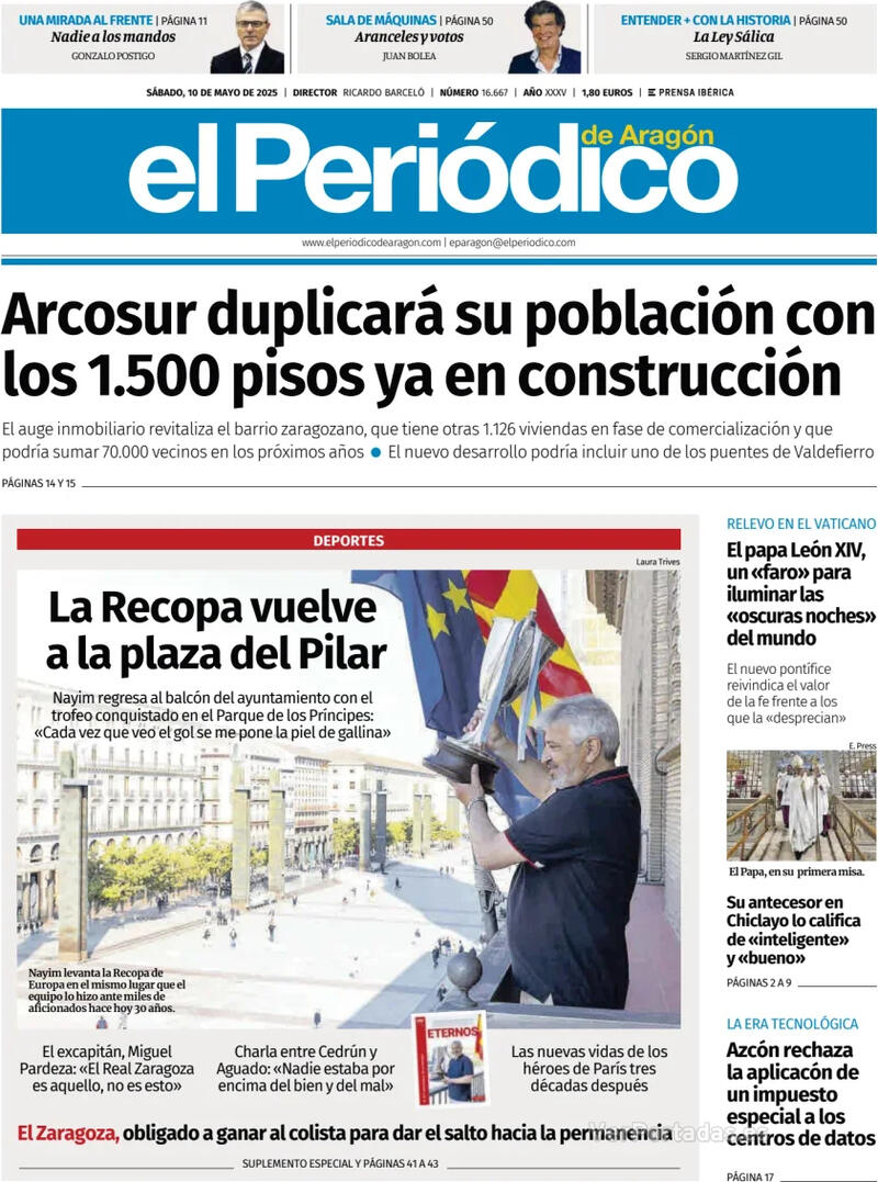 Portada El Diario Montañés 2025-05-10