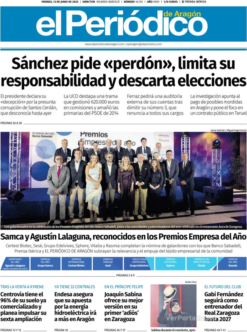 Portada El Diario Montañés 2025-06-13