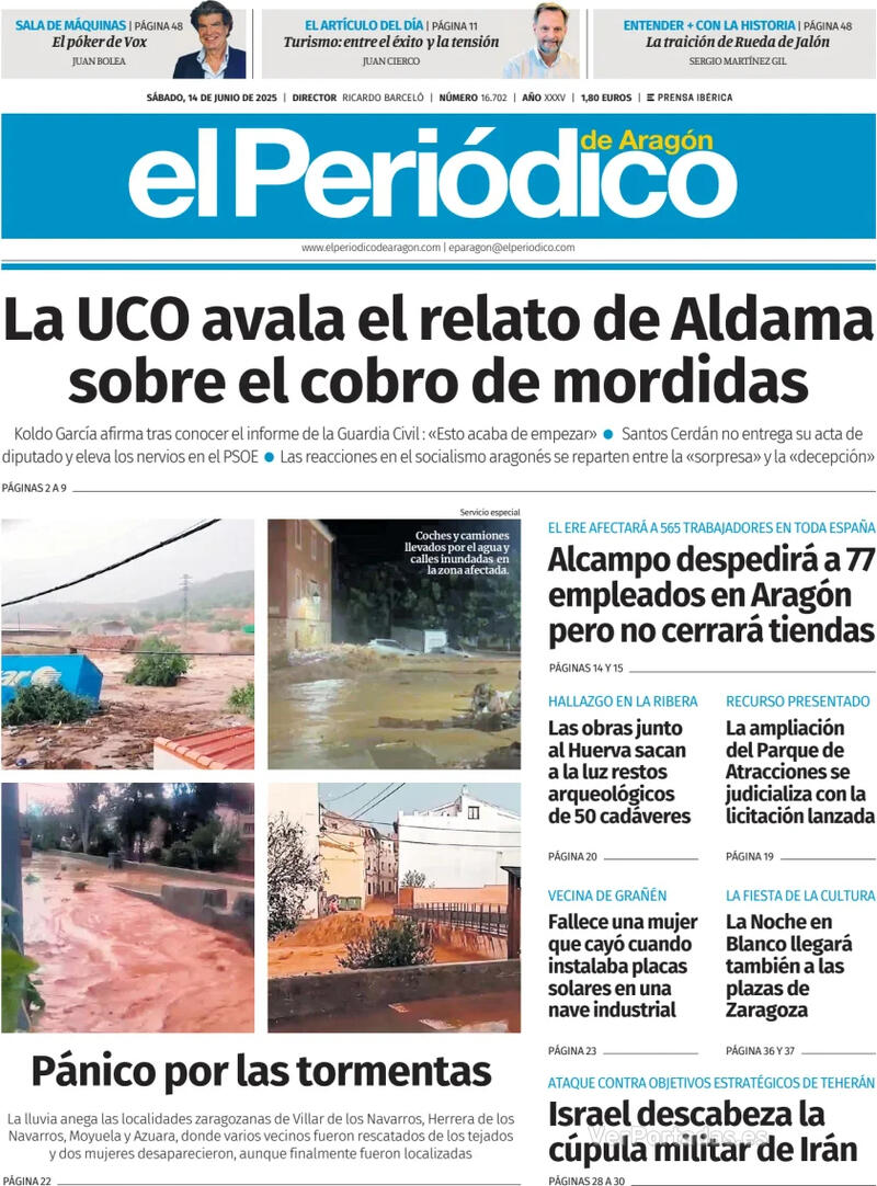 Portada El Diario Montañés 2025-06-14
