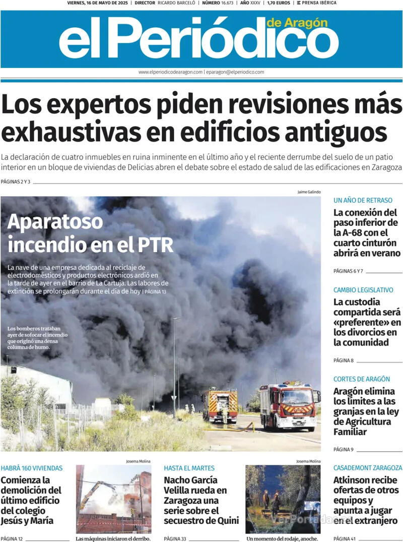 Portada El Diario Montañés 2025-05-16