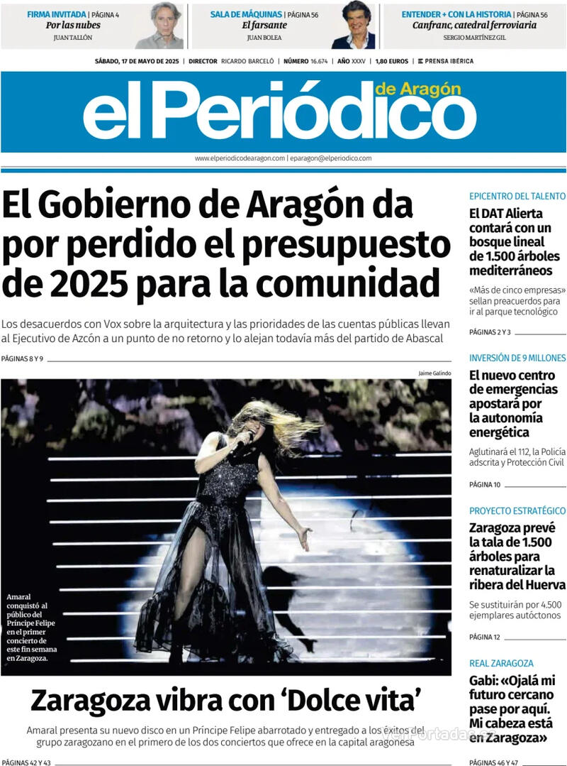 Portada El Diario Montañés 2025-05-17