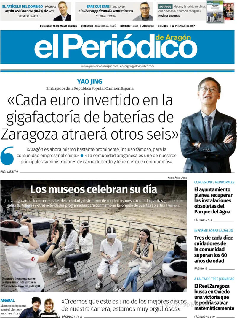 Portada El Diario Montañés 2025-05-18