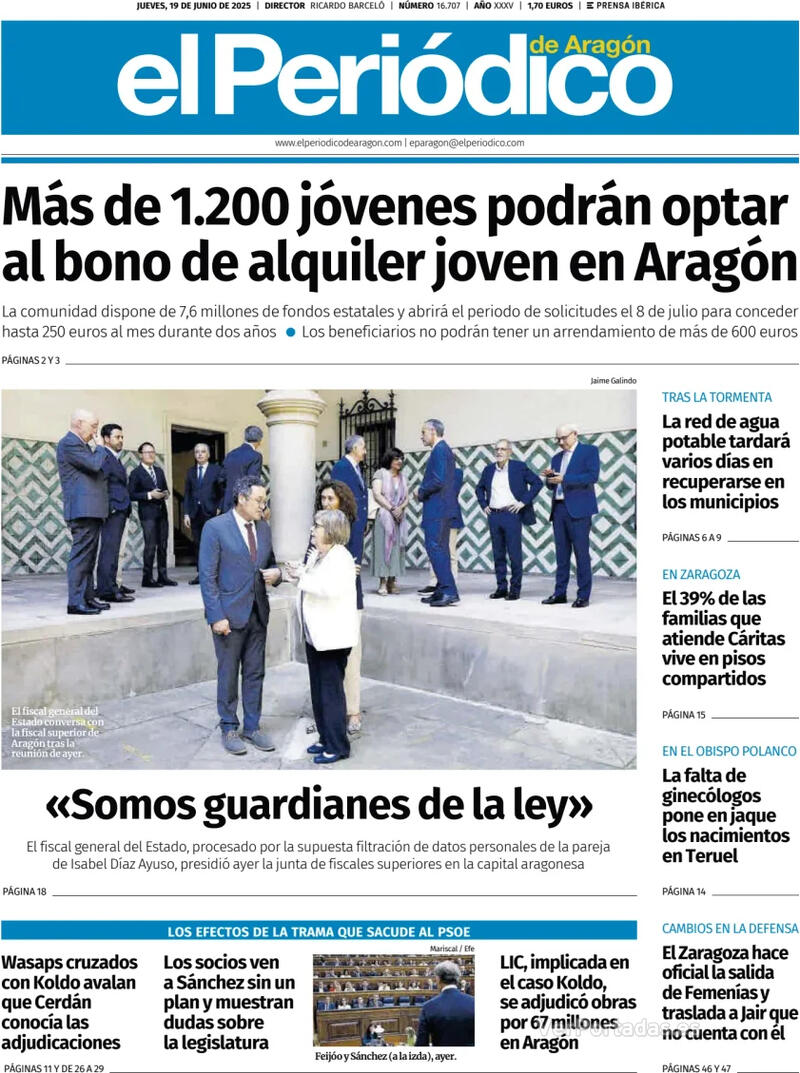 Portada El Diario Montañés 2025-06-19
