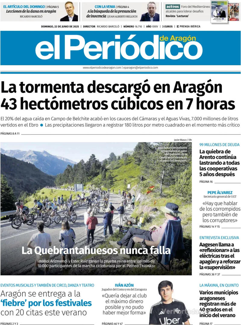 Portada El Diario Montañés 2025-06-22