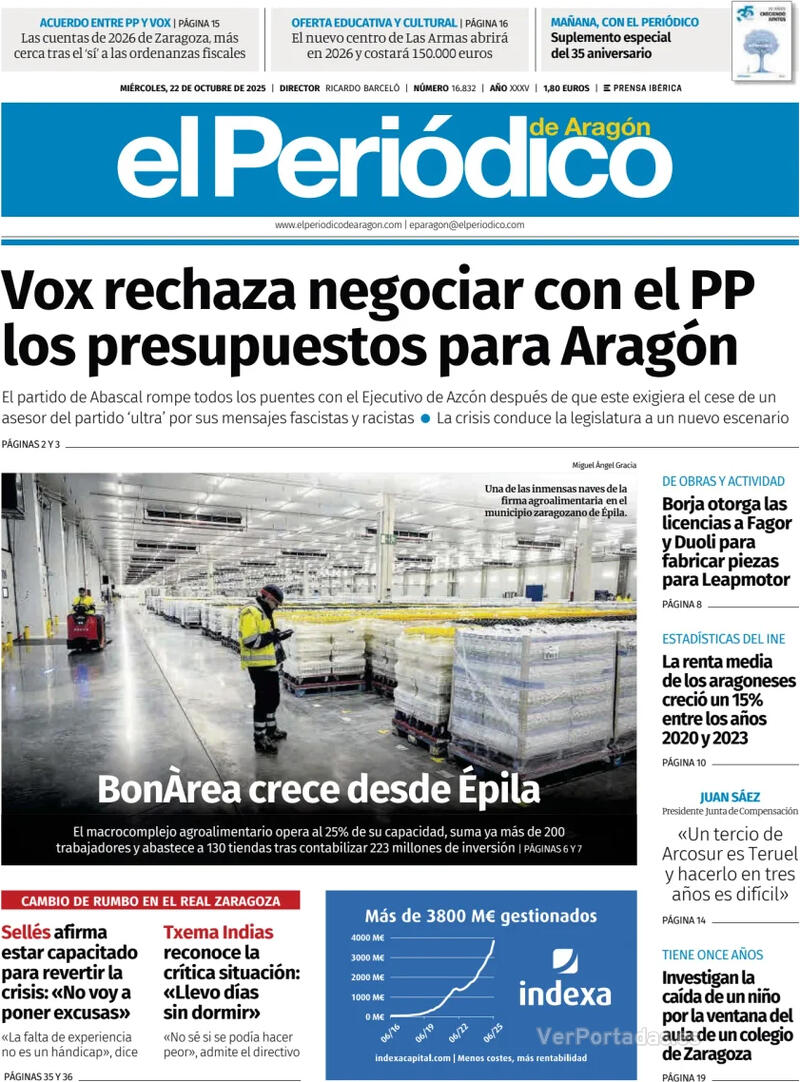 Portada El Diario Montañés 2025-10-22