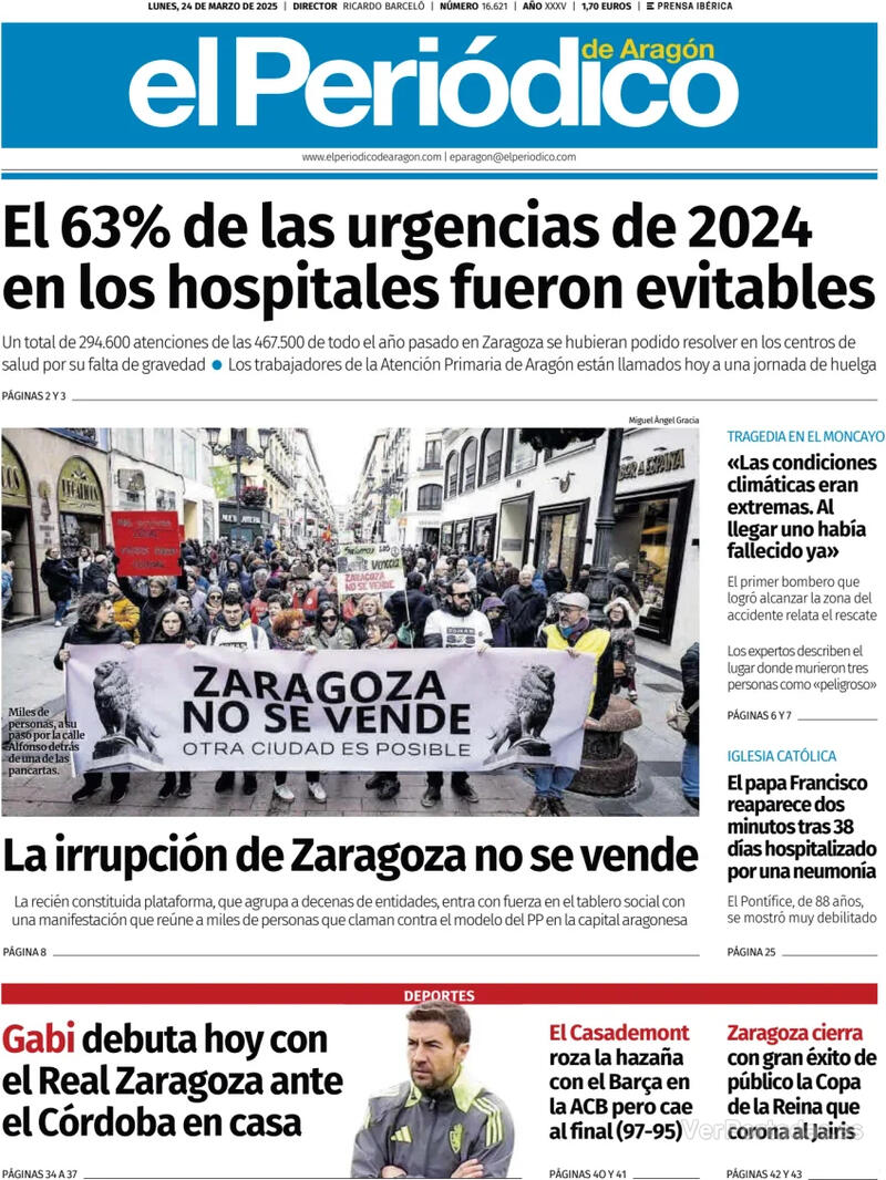 Portada El Diario Montañés 2025-03-24