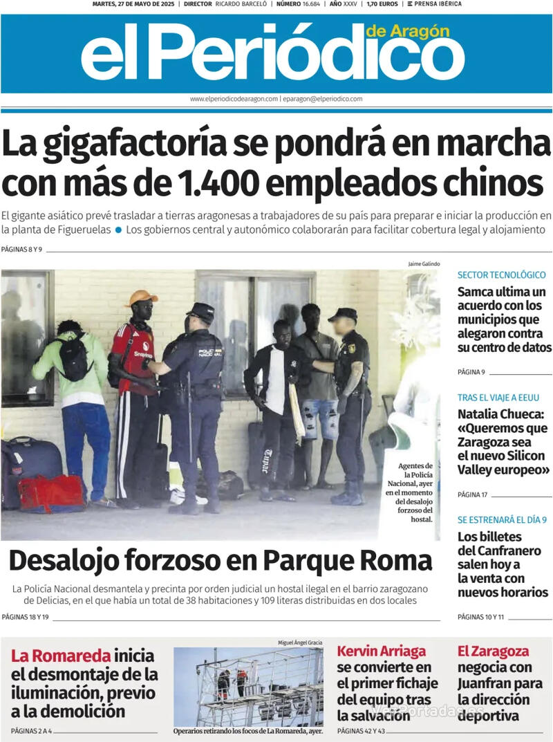 Portada El Diario Montañés 2025-05-27