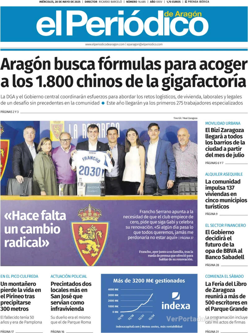 Portada El Diario Montañés 2025-05-28