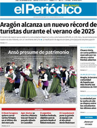 Portada El Periódico Aragón 2025-09-01