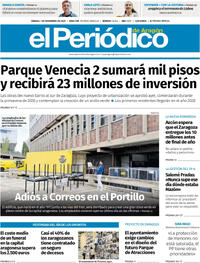 Portada El Periódico Aragón 2025-11-01