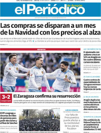Portada El Periódico Aragón 2025-12-01