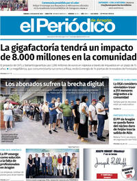 Portada periódico El Periódico Aragón