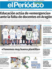 Portada El Periódico Aragón 2025-09-05