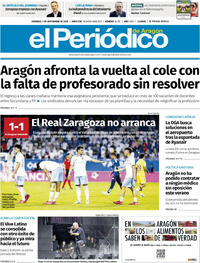 Portada El Periódico Aragón 2025-09-07