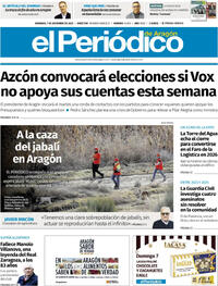 Portada El Periódico Aragón 2025-12-07