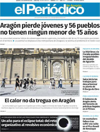 Portada El Periódico Aragón 2025-08-12