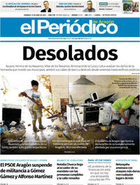 Portada periódico El Periódico Aragón