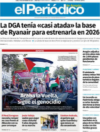 Portada El Periódico Aragón 2025-09-15