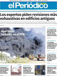 Portada periódico El Periódico Aragón
