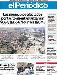 Portada periódico El Periódico Aragón
