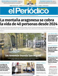 Portada El Periódico Aragón 2025-07-18