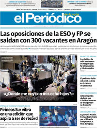 Portada El Periódico Aragón 2025-07-19