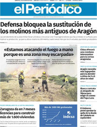 Portada El Periódico Aragón 2025-08-20