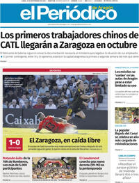 Portada El Periódico Aragón 2025-09-22