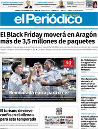 Portada periódico El Periódico Aragón