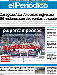 Portada El Periódico Aragón 2025-09-29