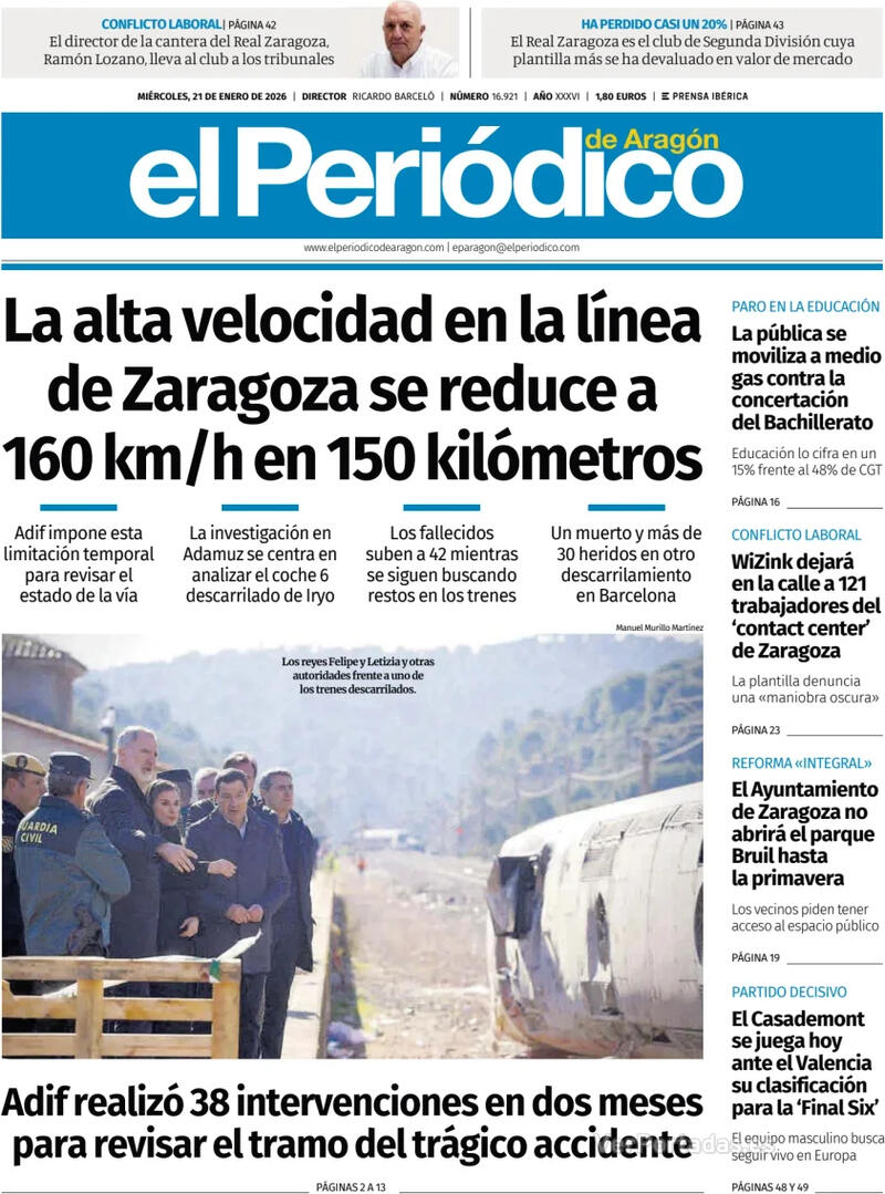 Portada El Diario Montañés 2026-01-21