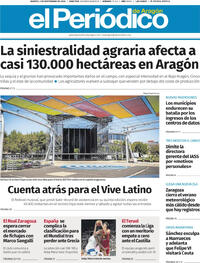 Portada El Periódico Aragón 2026-09-01