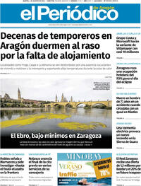 Portada El Periódico Aragón 2026-08-04