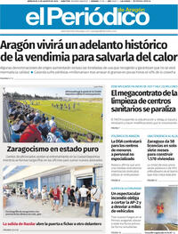 Portada periódico El Periódico Aragón