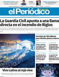 Portada El Periódico Aragón 2026-09-05