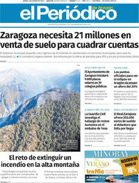 Portada periódico El Periódico Aragón
