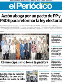 Portada El Periódico Aragón 2026-07-08