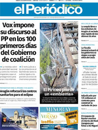 Portada El Periódico Aragón 2026-08-08