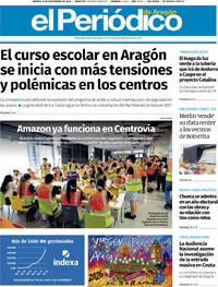 Portada El Periódico Aragón 2026-09-08