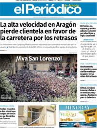 Portada El Periódico Aragón 2026-08-10
