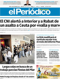 Portada El Periódico Aragón 2026-09-10