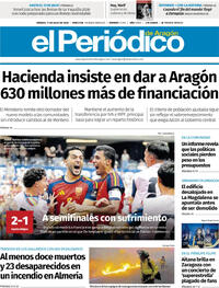 Portada El Periódico Aragón 2026-07-11