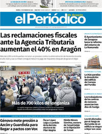 Portada El Periódico Aragón 2026-02-13