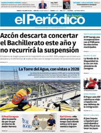 Portada El Periódico Aragón 2026-06-13