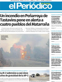 Portada El Periódico Aragón 2026-07-13