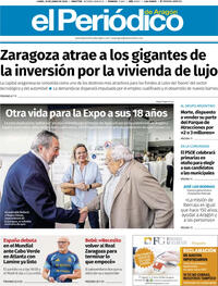 Portada El Periódico Aragón 2026-06-15
