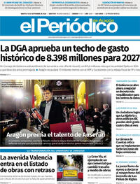 Portada El Periódico Aragón 2026-09-15