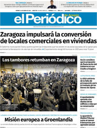 Portada El Periódico Aragón 2026-01-16